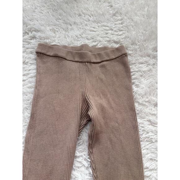 Pink Rose women's sz. M tan rayon blend flared soft waist ribbed pants. SOFT - Picture 5 of 13
